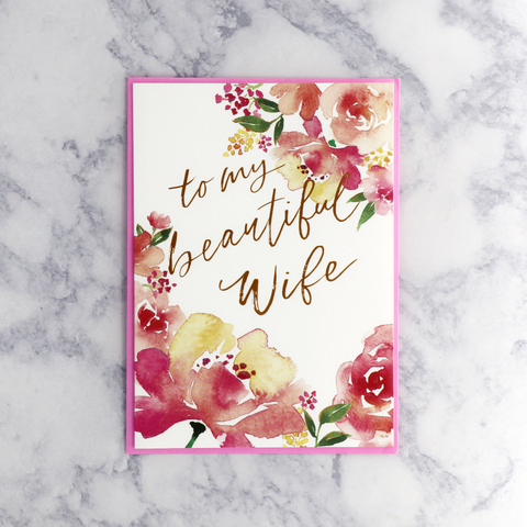 Floral Anniversary Card (For Wife)