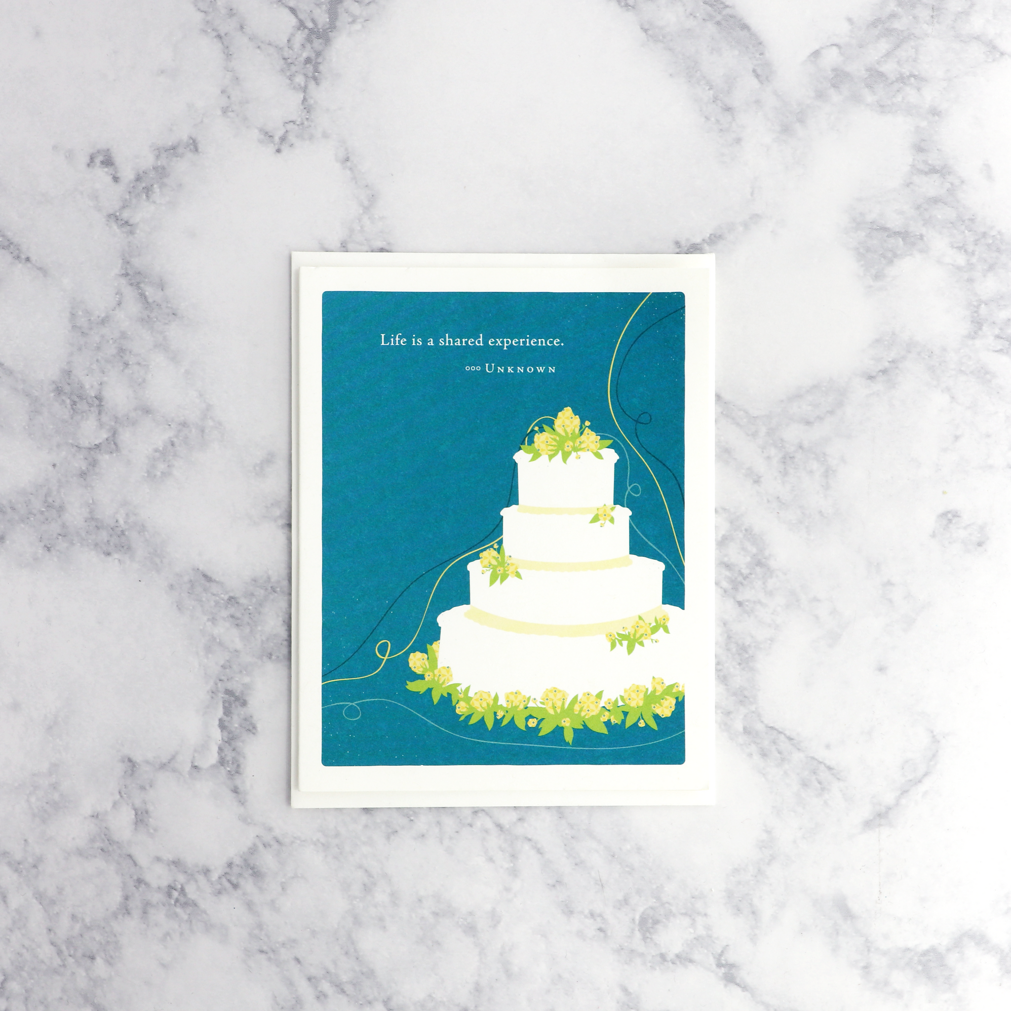 Floral Cake Quote Wedding Card