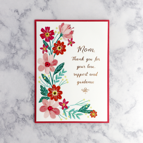 Floral Cartouche Mother's Day Card (For Mom)