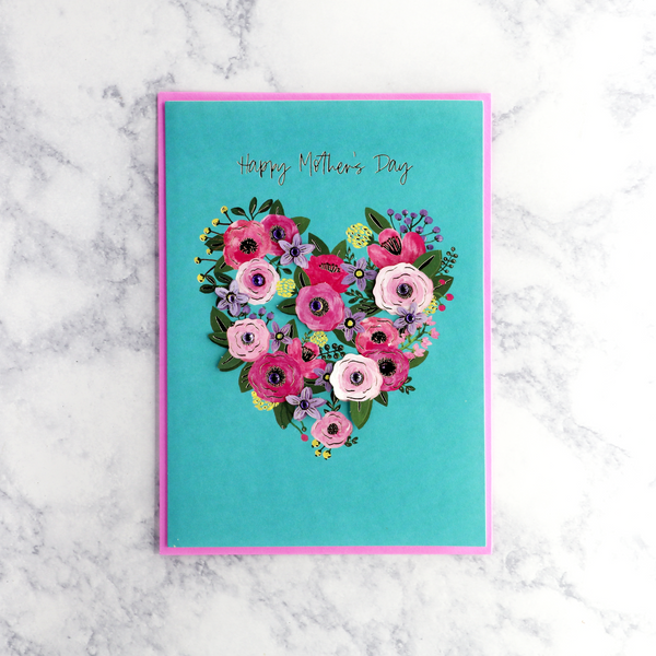 Floral Heart Mother's Day Card