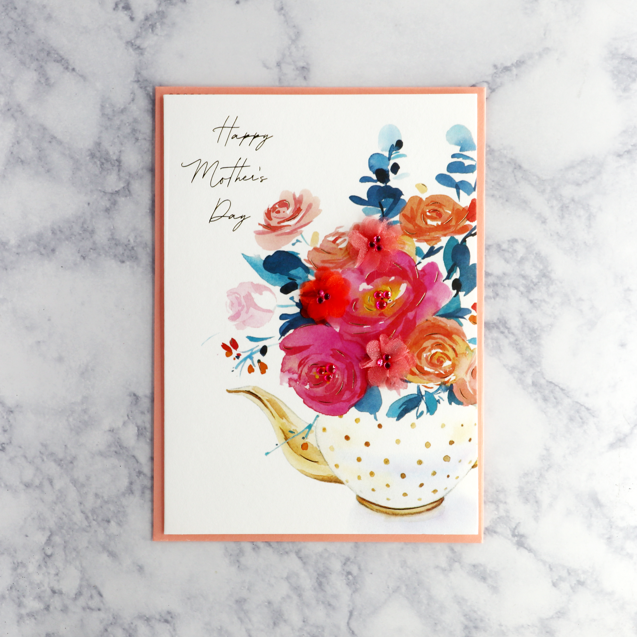 Floral Teapot Mother's Day Card