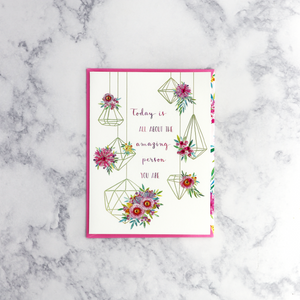 Floral Terrariums Birthday Card