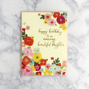 Floral Tip-Ons Birthday Card (Daughter)