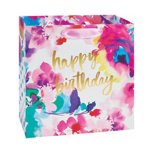 Floral Watercolor Birthday Large Gift Bag