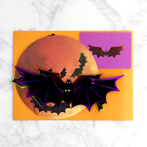 Foil Bats Mobile Halloween Card