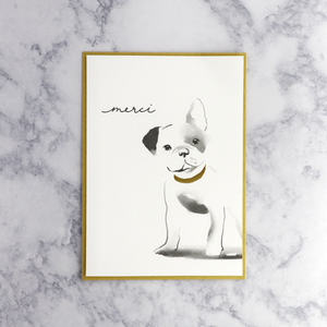 Frenchie "Merci" Thank You Card