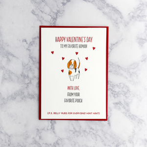 Letterpress "From Your Favorite Pooch" Valentine’s Day Card
