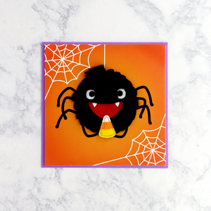 Fuzzy Spider Halloween Card