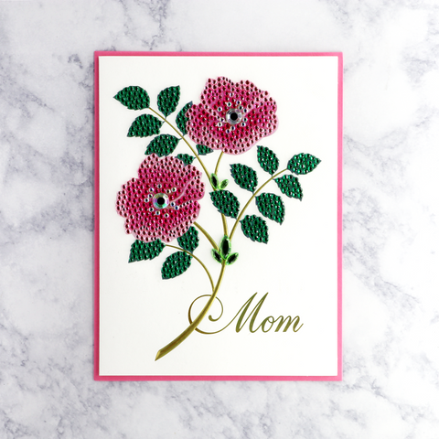 Gemmed Flowers Mother's Day Card (For Mom)