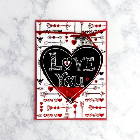 Gemmed Heart Arrows Valentine's Day Card