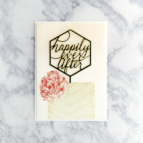 Geo "Happily Ever After" Wedding Card