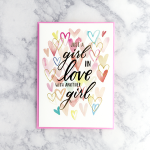 "Girls In Love" LGBTQ+/Same-Sex Anniversary Card