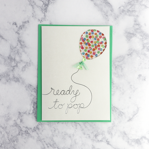 Glittered Balloon Baby Shower Card