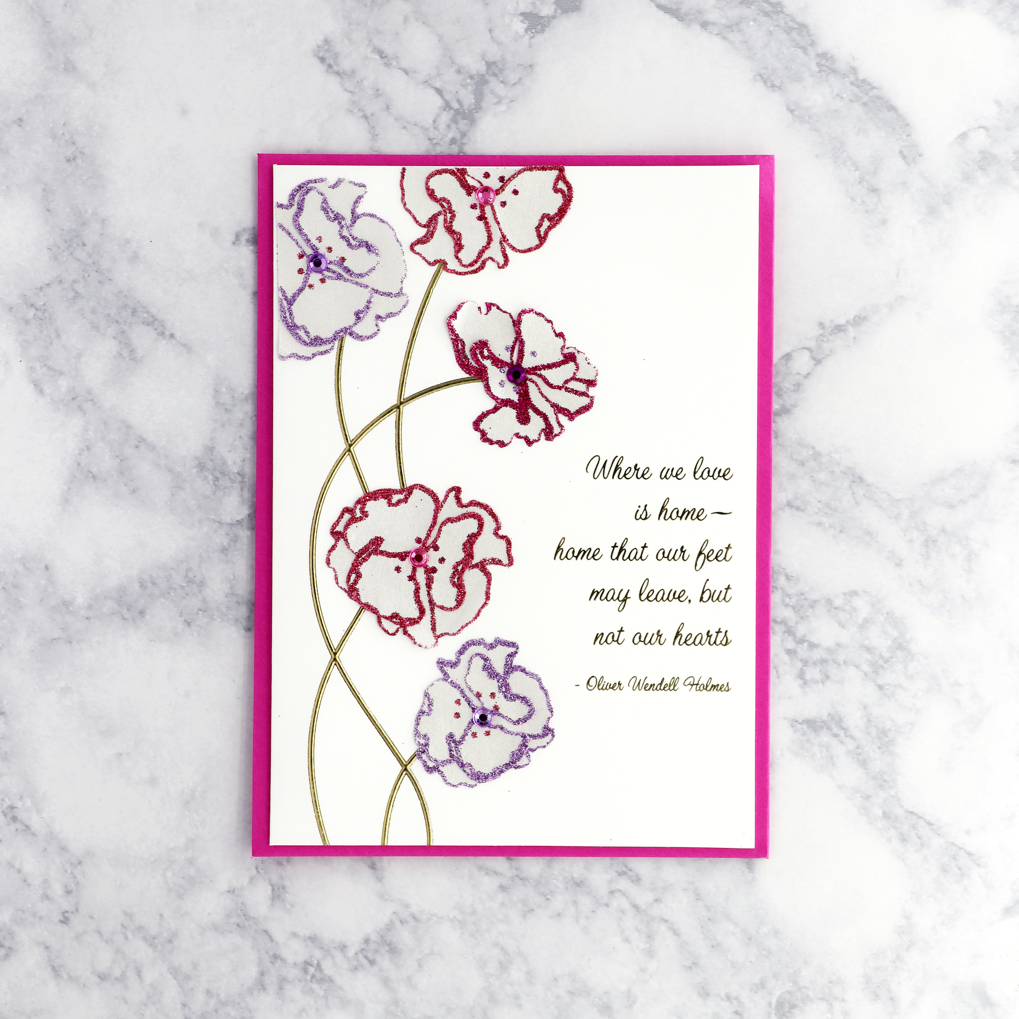 Glittered Flowers Oliver Wendell Holmes Quote Mother's Day Card (For Mom)