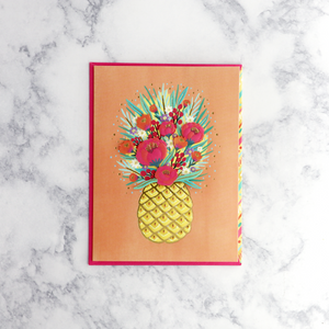 Glittered Pineapple Birthday Card