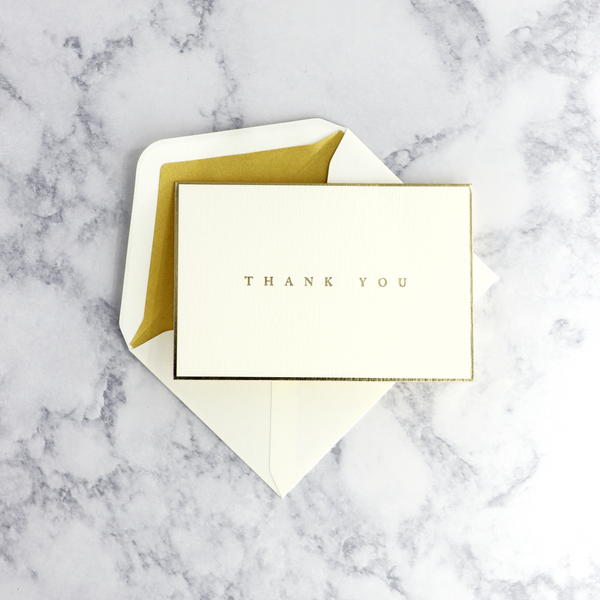 Gold Bordered Thank You Boxed Notes (Set of 16)