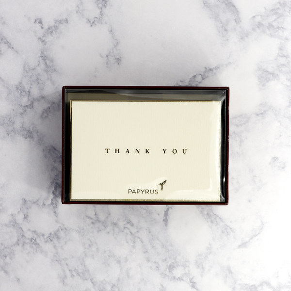 Gold Bordered Thank You Boxed Notes (Set of 16)