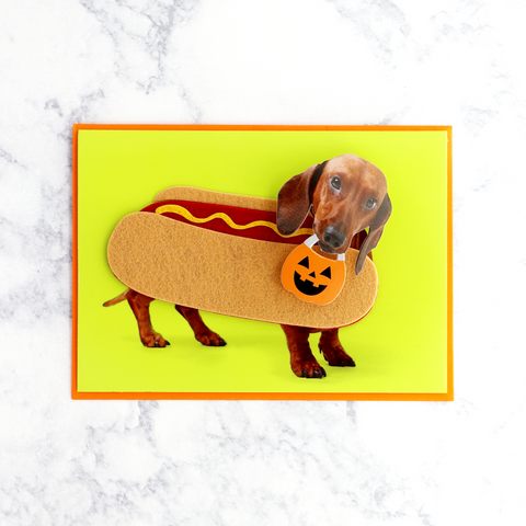 "Halloweenie Dog" Halloween Card