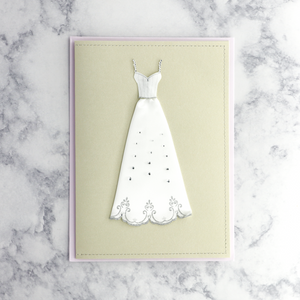 Handmade Bridal Gown Wedding Shower Card