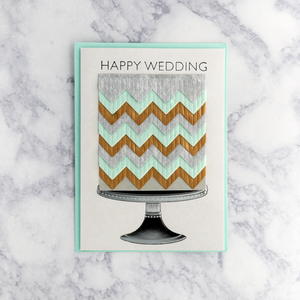 Handmade Chevron Cake Wedding Card