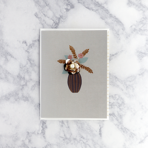 Handmade Floral Pearl Vase Friendship Card