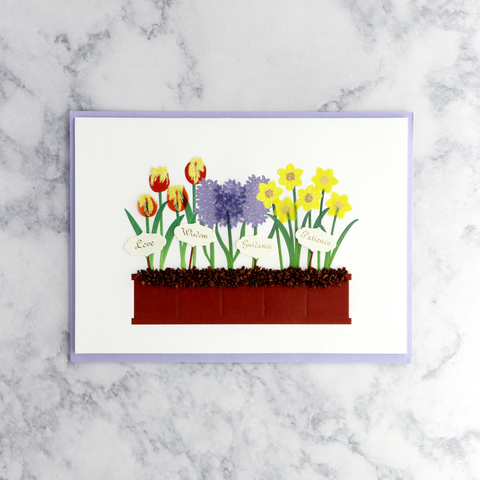 Handmade Flower Bed Mother's Day Card (For Mom)