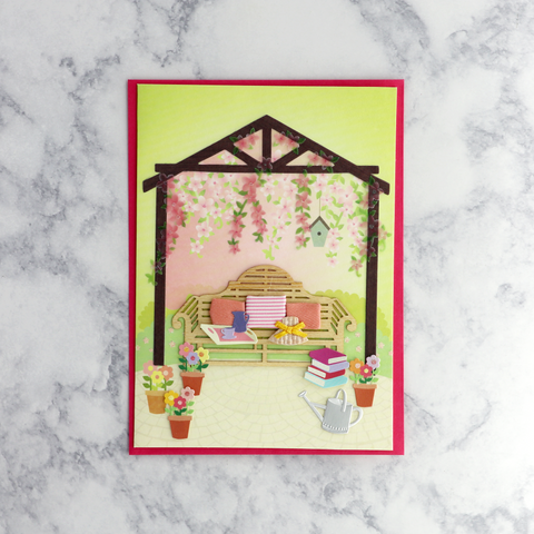 Handmade Garden Gazebo & Bench Mother's Day Card