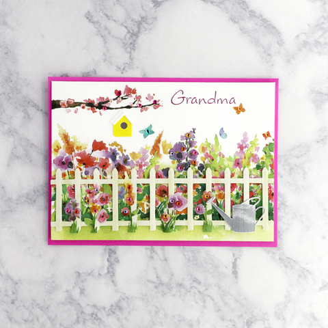 Handmade Garden Scene Mother's Day Card (Grandma)