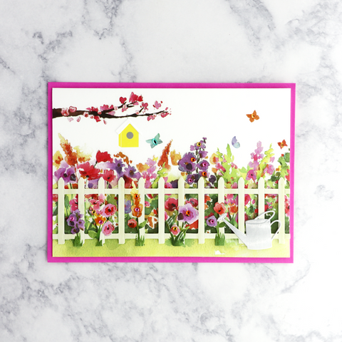 Handmade Gardening Scene Birthday Card