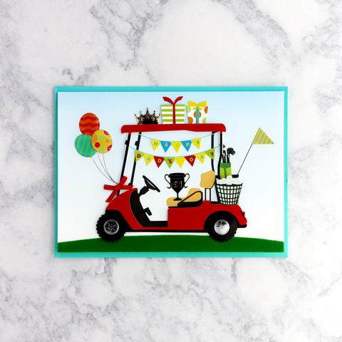 Handmade Golf Cart Father's Day Card