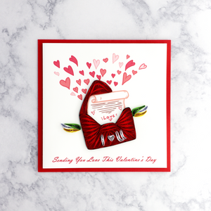 Handmade Heartful Card Quilling Valentine's Day Card