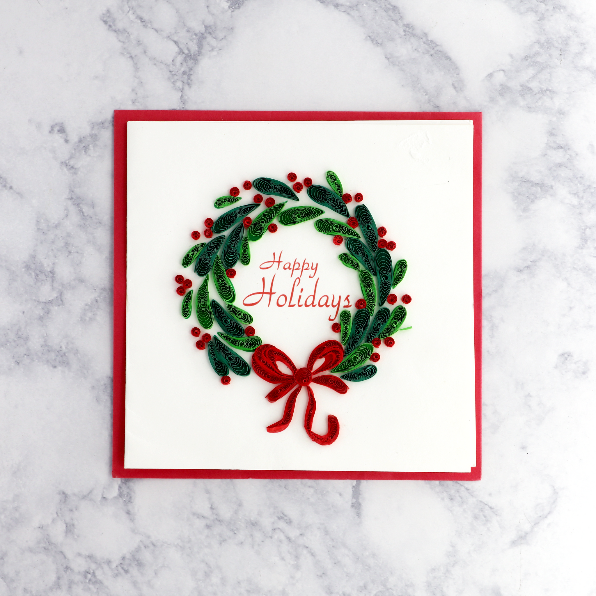 Home Wreath Quilling Holiday Card