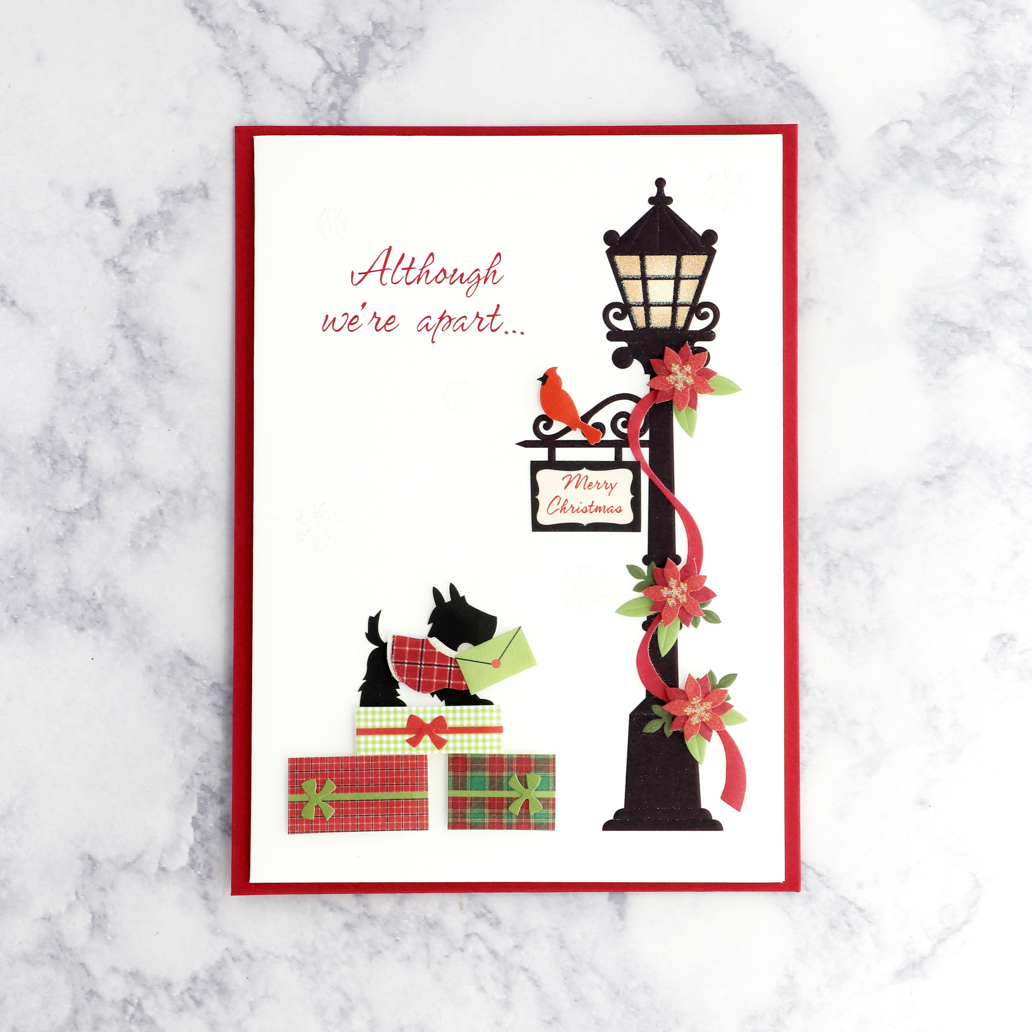 Handmade Lamp "Across The Miles" Christmas Card
