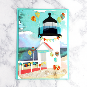 Handmade Lighthouse Birthday Card