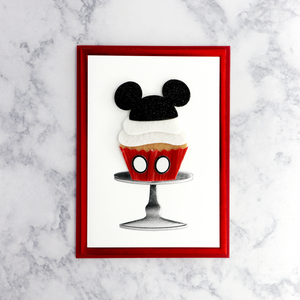 Handmade Mickey Mouse Cupcake Birthday Card