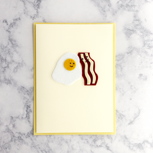 Handmade Paired Bacon & Egg Anniversary Card