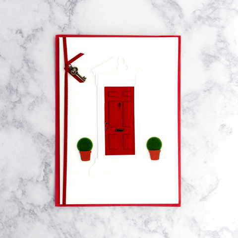 Handmade Red Door New Home Card