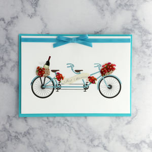 Handmade Tandem Bike Wedding Card