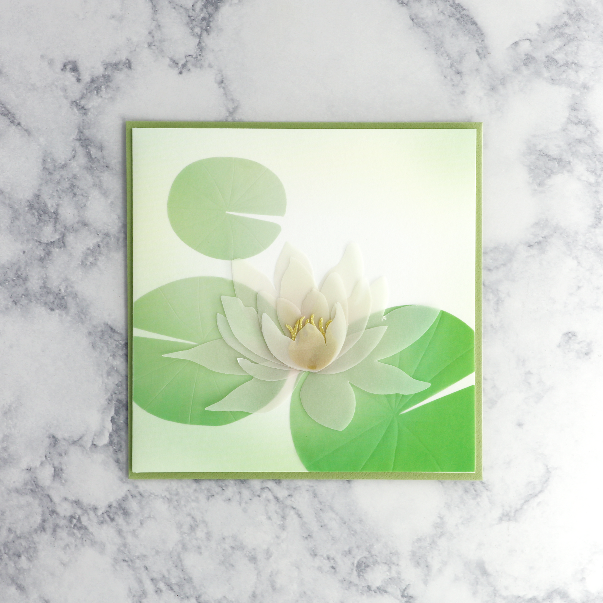 Handmade Transparent Lotus Flower Sympathy Card