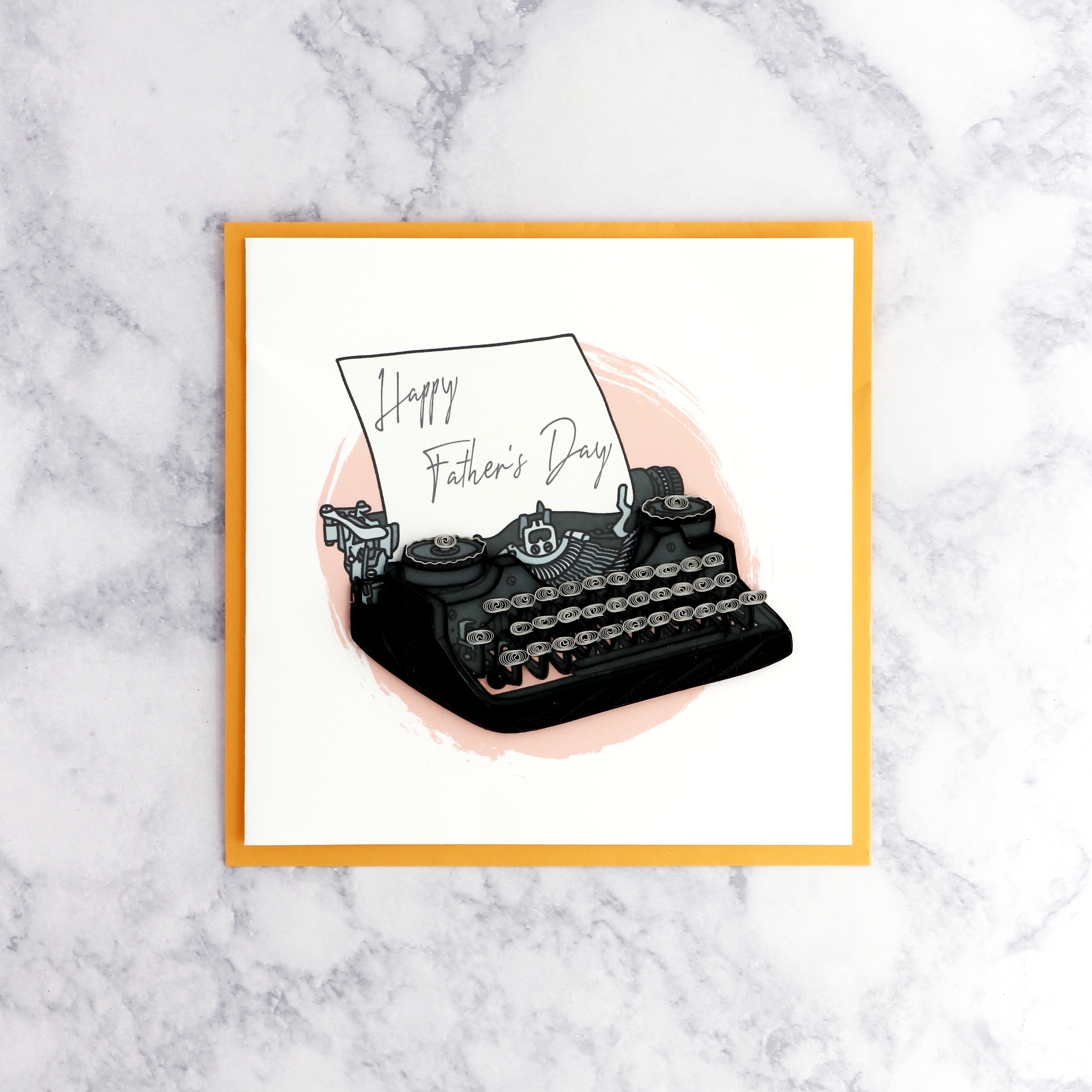 Handmade Typewriter Quilling Father's Day Card