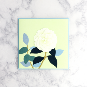 Handmade White Rose Blank Card