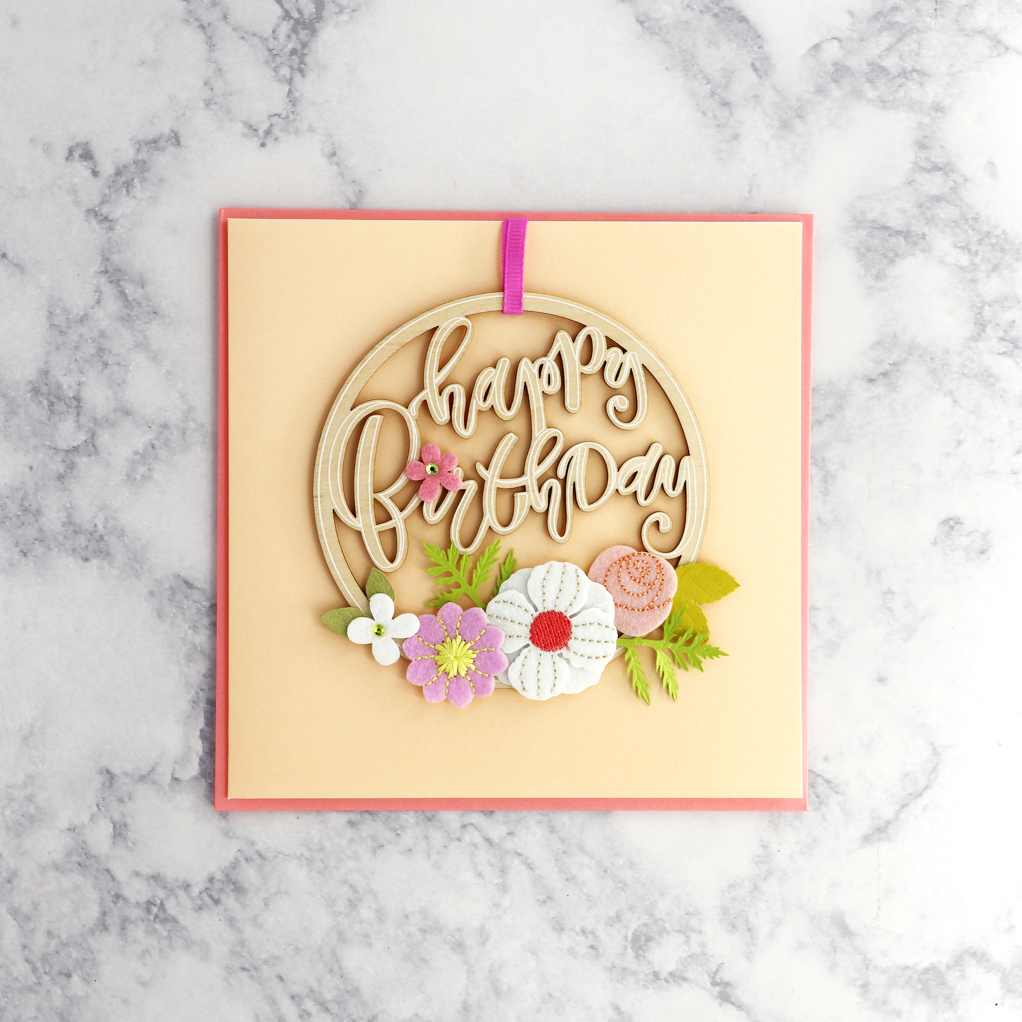 Hangable Floral Ornament Birthday Card