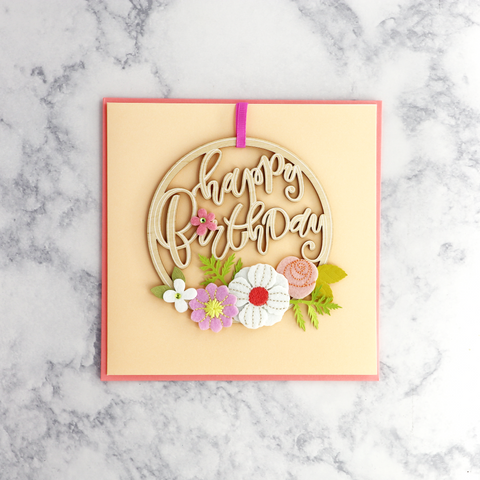 Hangable Floral Ornament Birthday Card