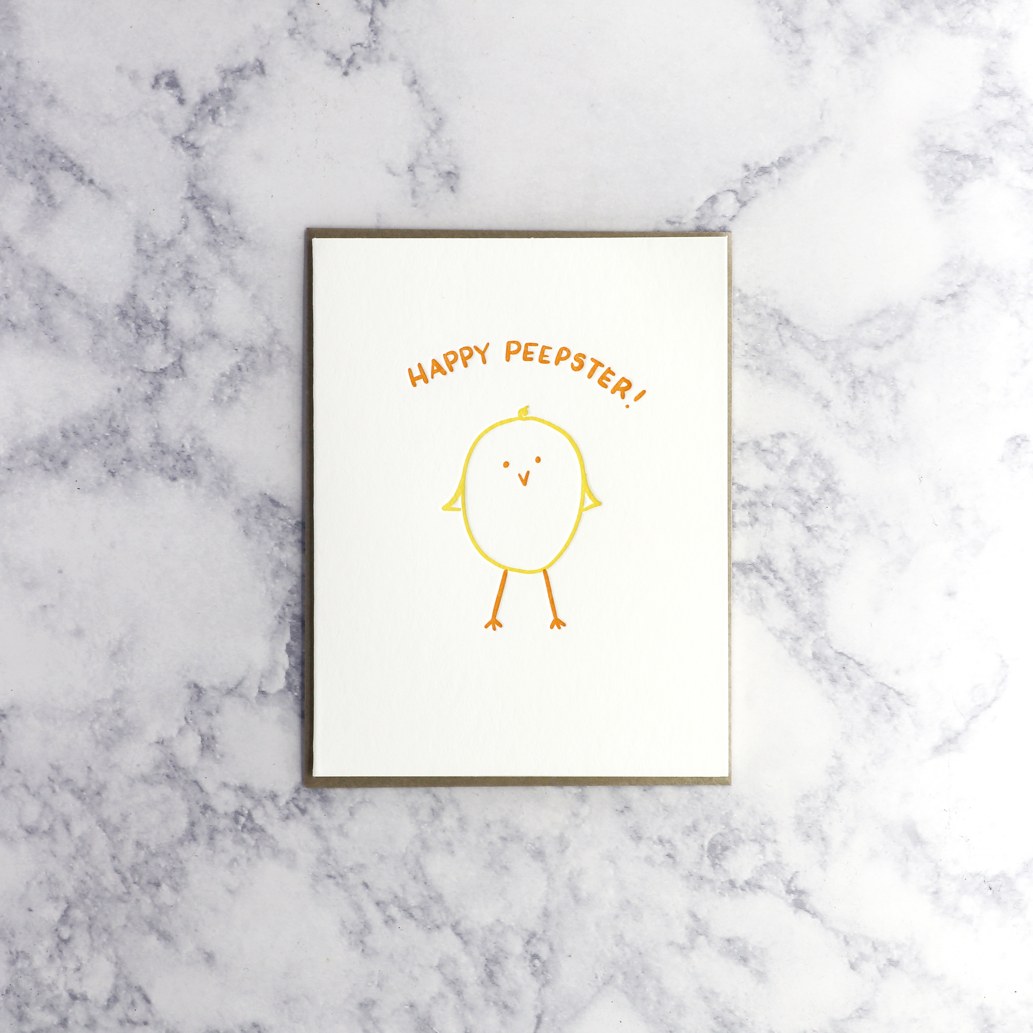 "Happy Peepster" Letterpress Easter Card