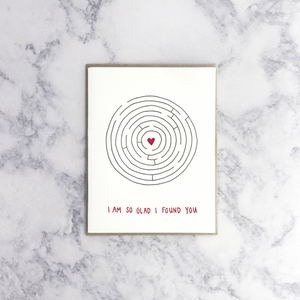 Heart Maze Letterpress Romance Card