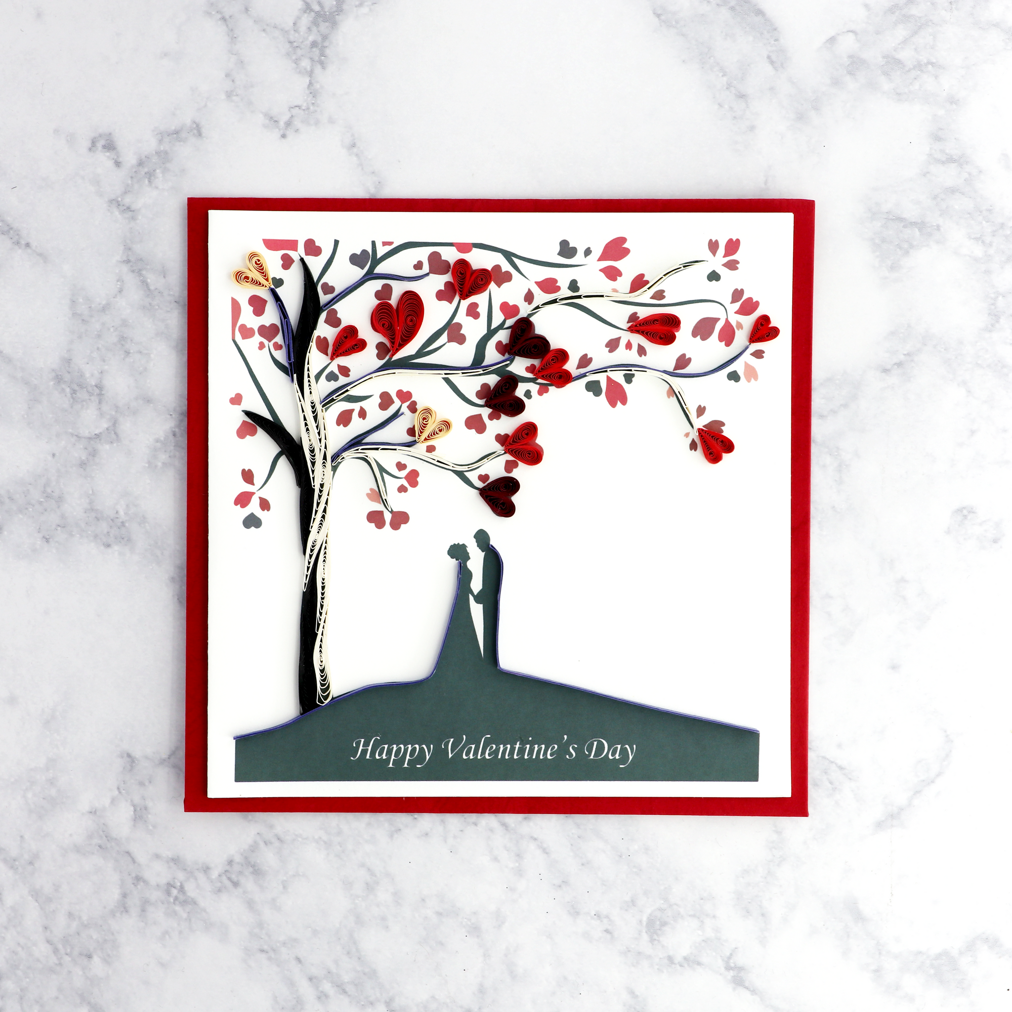 Heart Tree Quilling Valentine's Day Card