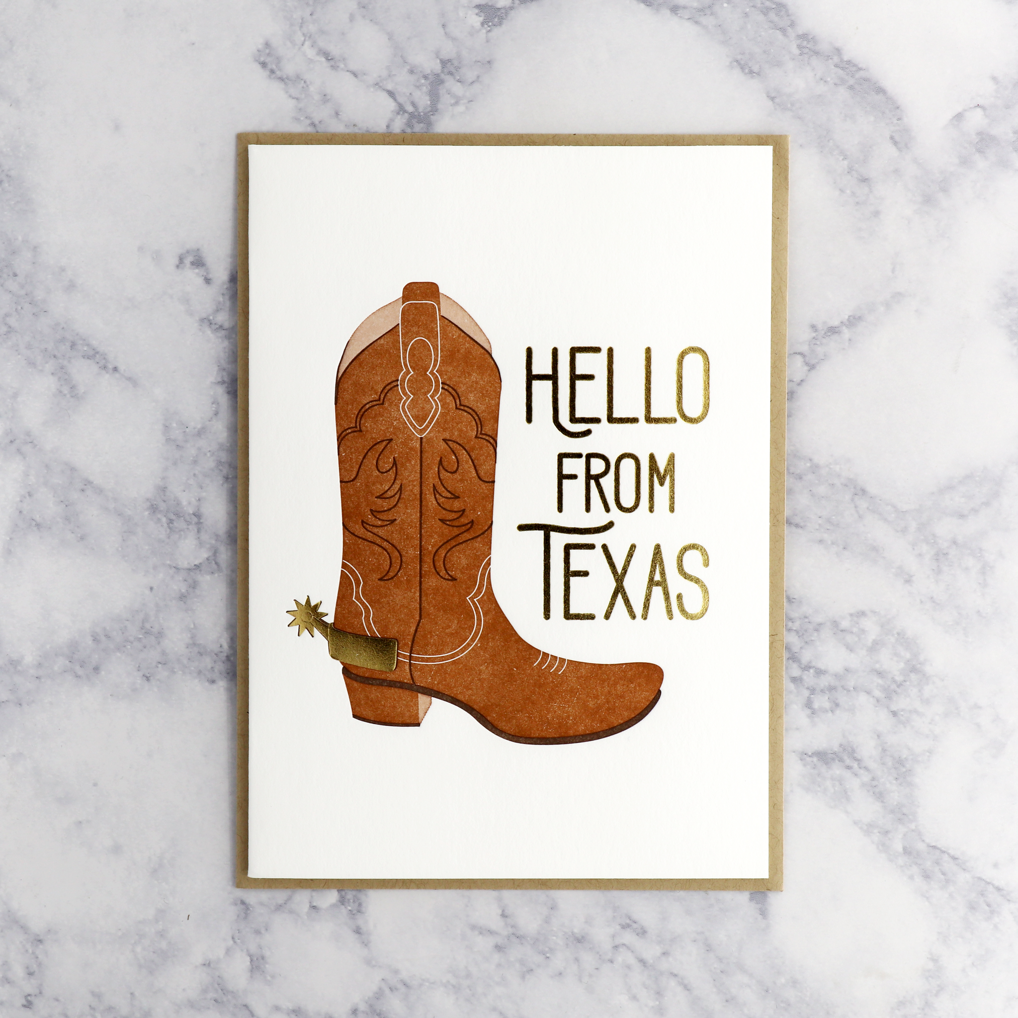 Letterpress "Hello From Texas" Blank Card