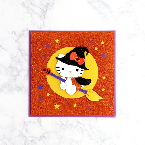 Hello Kitty Witch Halloween Card