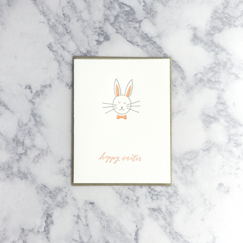 Hoppy Bunny Letterpress Easter Card