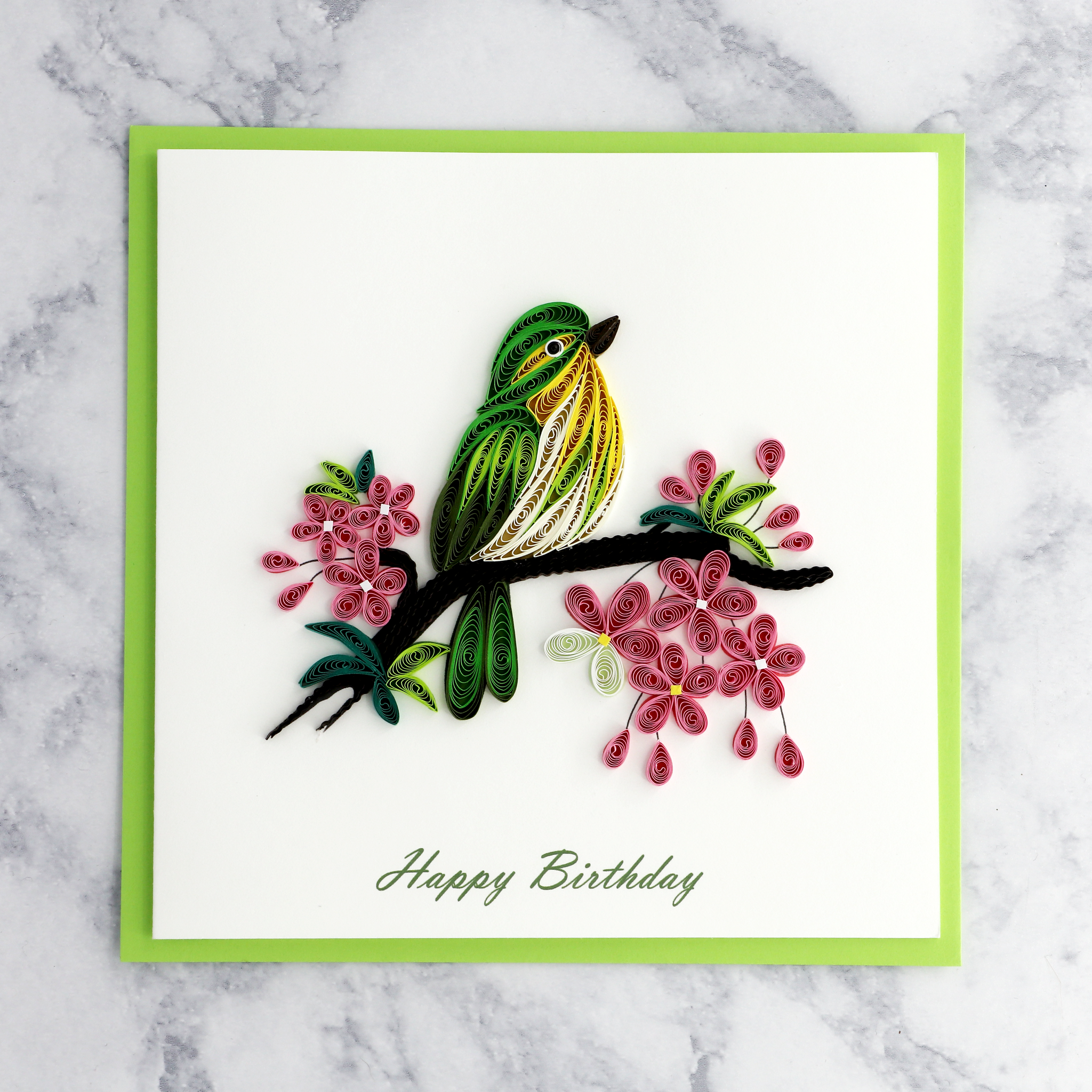 Handmade Hummingbird Quilling Birthday Card